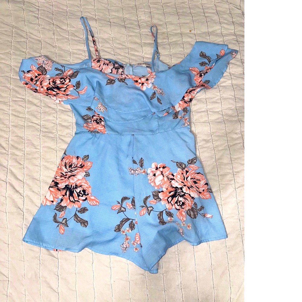 Adorable off the shoulder floral romper